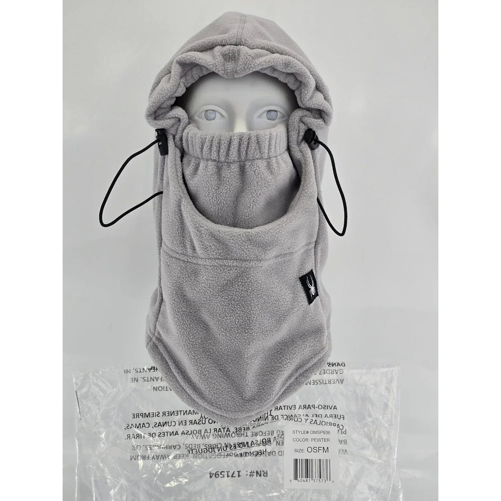 Spyder Balaclava Face Mask Unisex OSFM Pewter Gray Fleece Adjustable - New